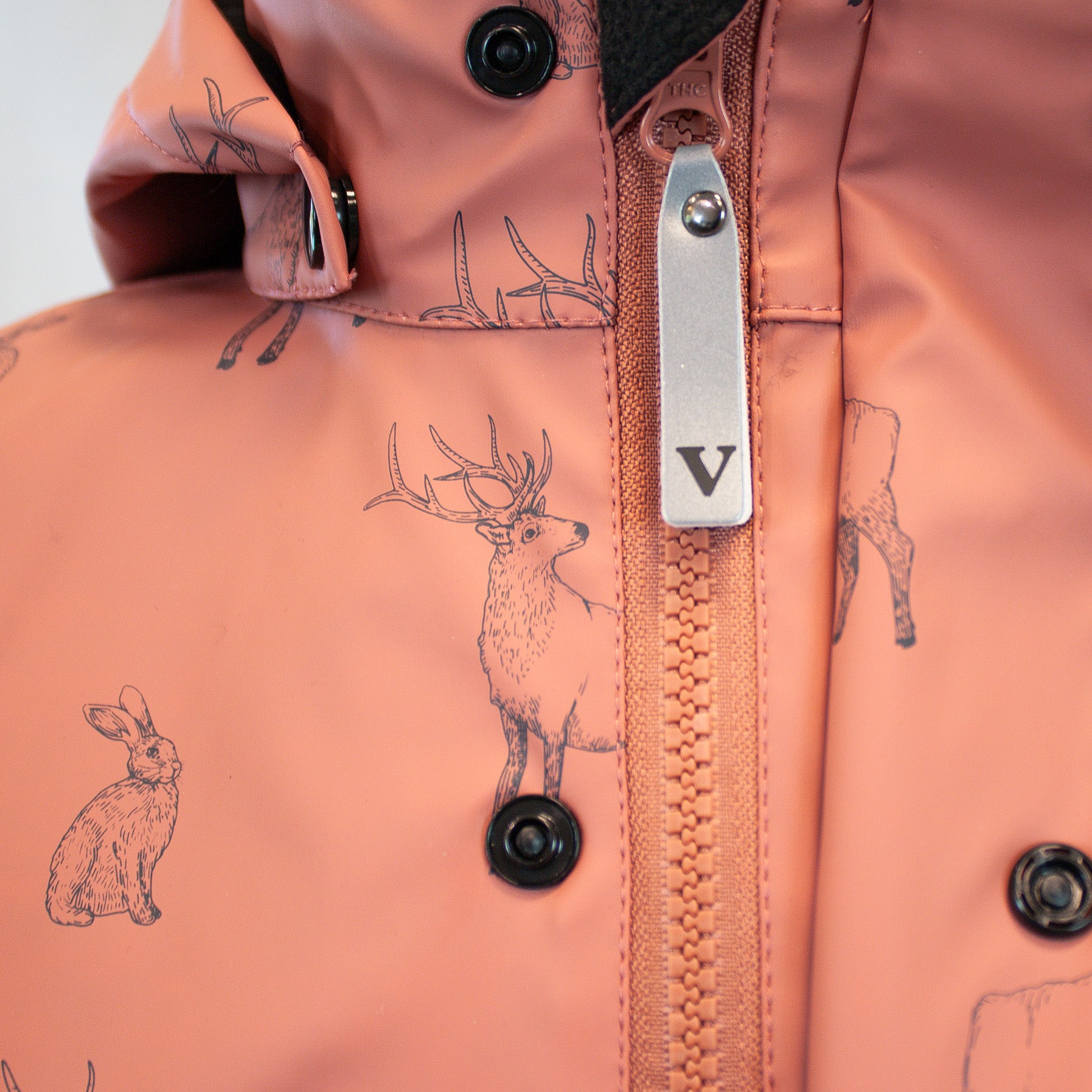 Lined rain jacket, Pink, Product image, Front, Close up