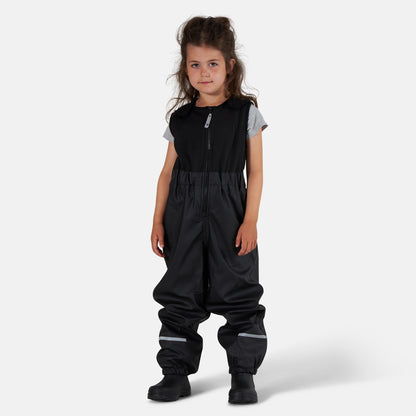 Lined rain pants, Black, Model image, Front