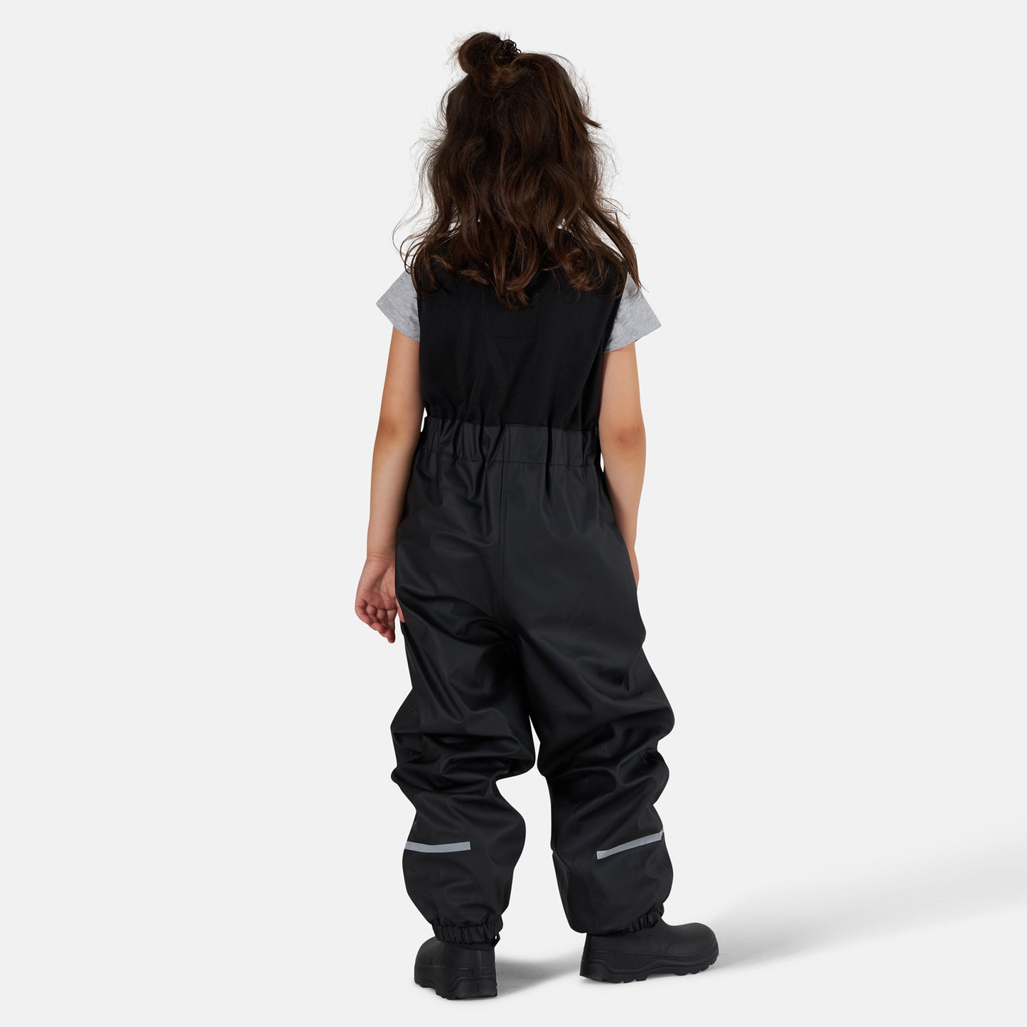 Lined rain pants, Black, Model image, Back