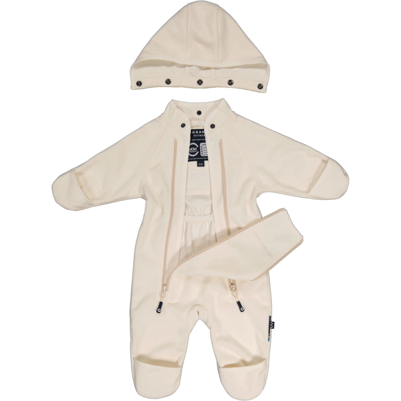 Wind fleece overall, beige, open